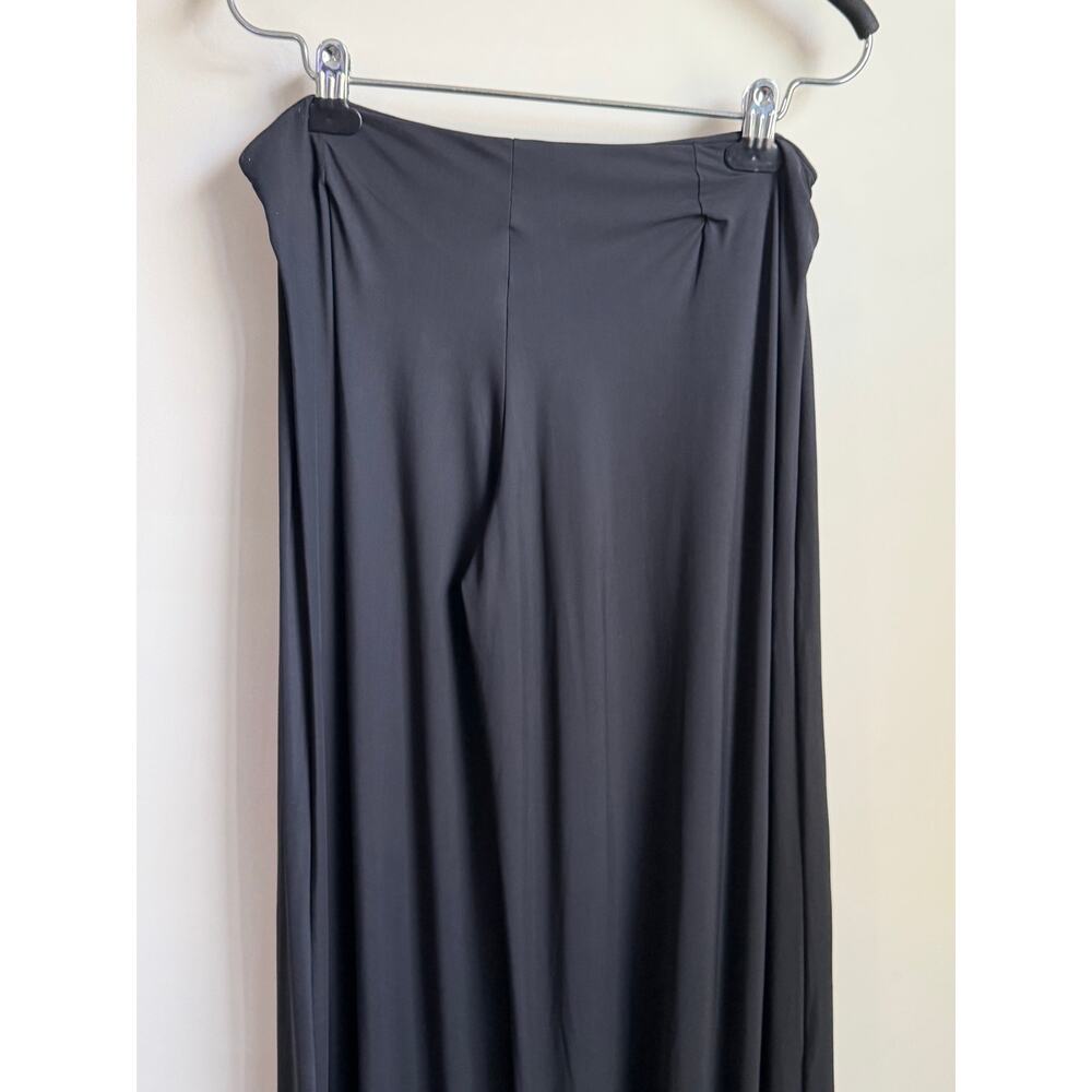 Chiara Boni La Petite Robe High Waisted Ruffle Hem Wide Leg Pants Black Women 46 - Picture 7 of 10